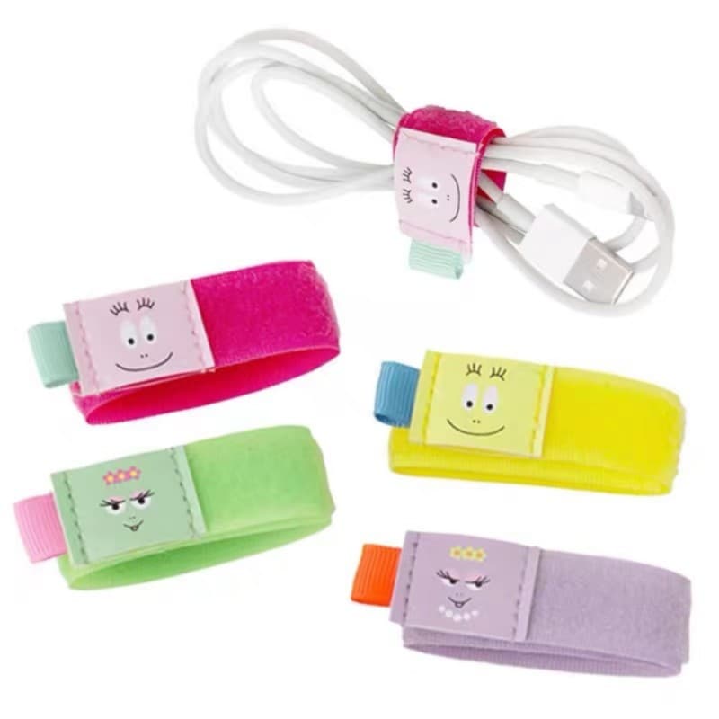 New Japanese Coco-chan Baba Colorful Data Cable Organizer with Velcro Ties and Computer Cable Ties