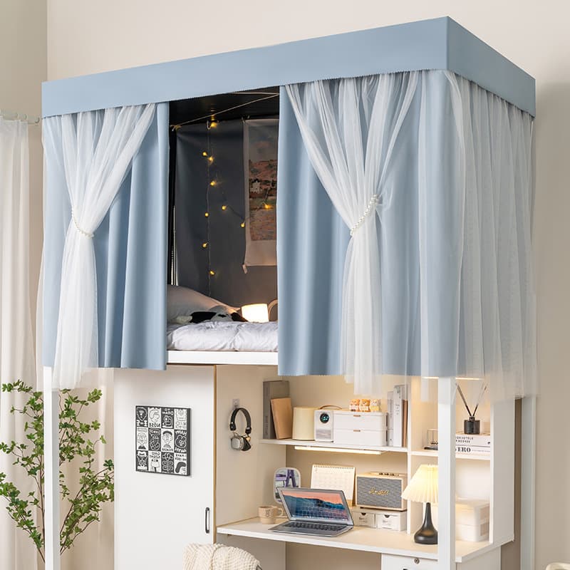 Heavy-Duty Blackout Bed Curtain for Dormitory Upper Bunk, College Student Privacy Screen, Desk Divider Fabric