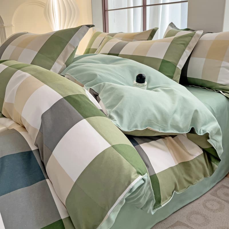 Class A unprinted pure cotton brushed bed four-piece set student dormitory cotton bed sheet quilt cover gift quilt cover three-piece set