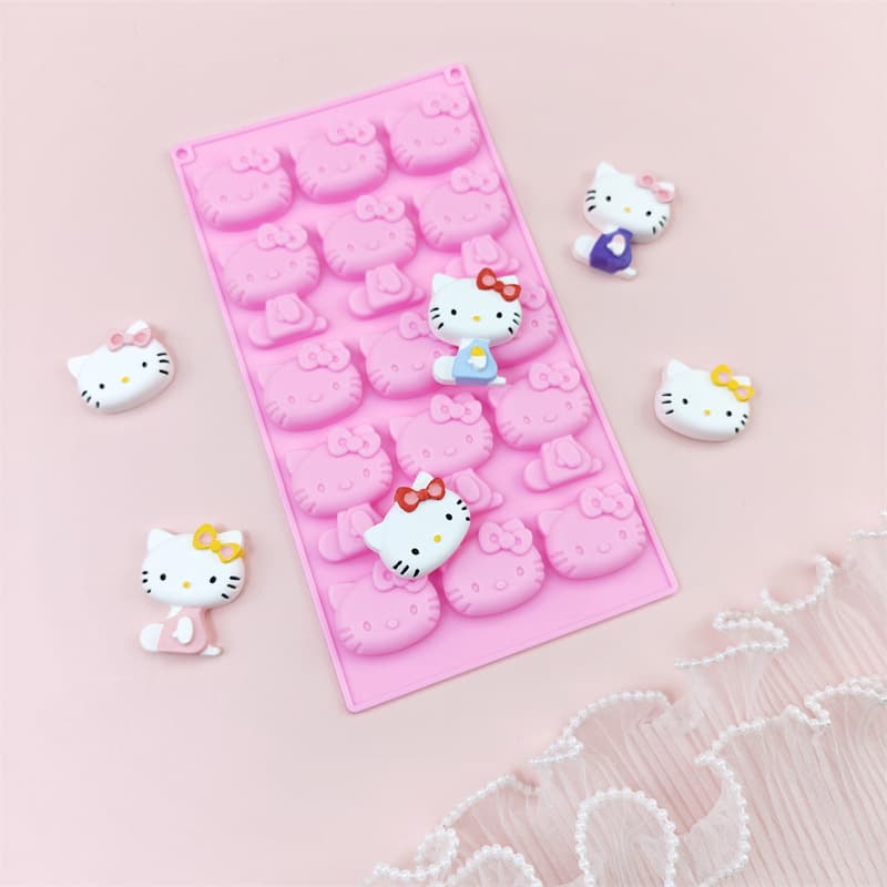 15-Cartoon Cat Silicone Mold for Chocolate Candy Cake Decoration, Resin and Wax Seal, Baking Mold