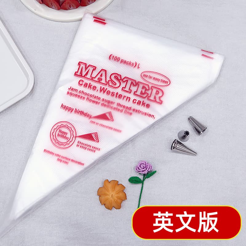 Disposable Piping Bag English Printed Baking Tool Squeeze Cream Bag Cake Decorating Tool