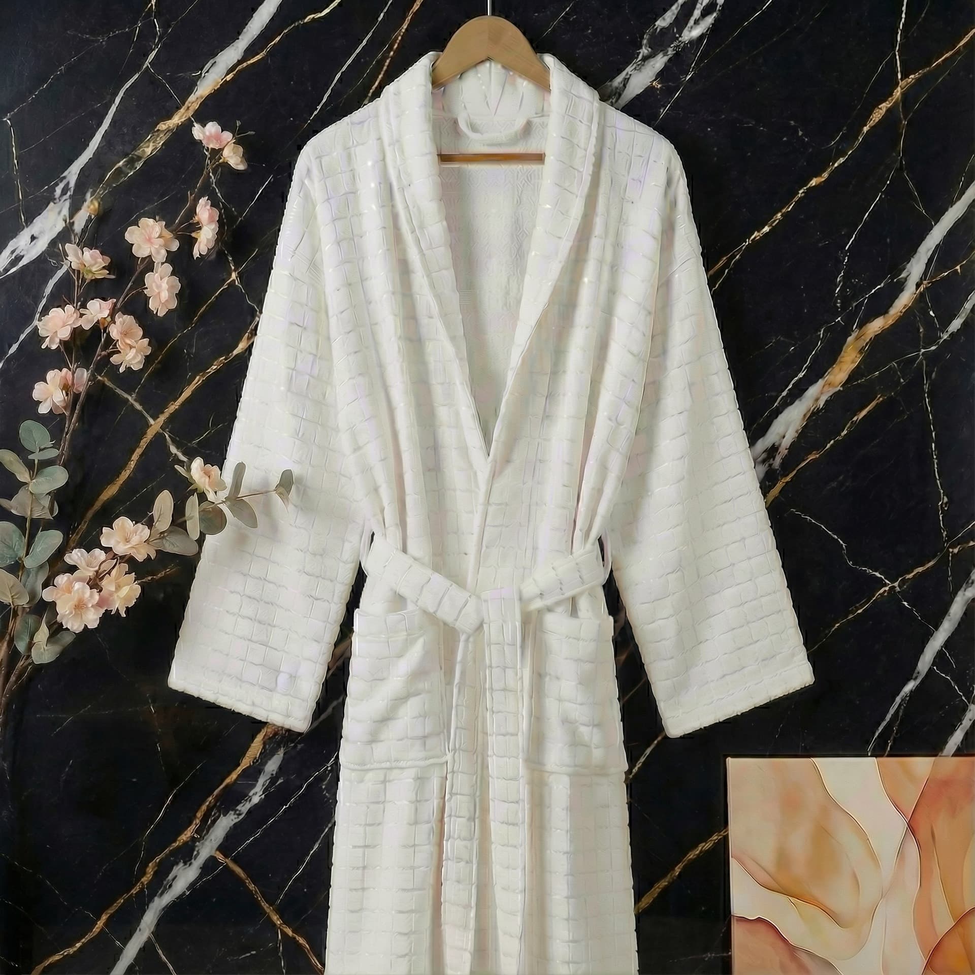 Hotel Bathrobe Beauty Salon Robe Pure Cotton Thickened Same Style as Hilton Soft