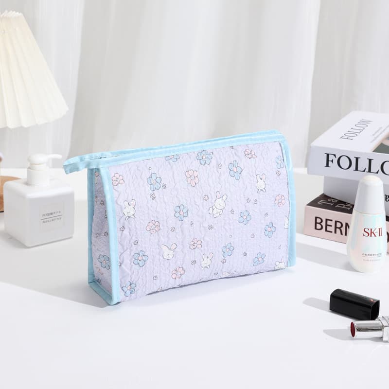 New Printed Canvas Cosmetic Bag Cute Lunch Bag Portable Toiletry Bag Shopping Bag Storage Bag