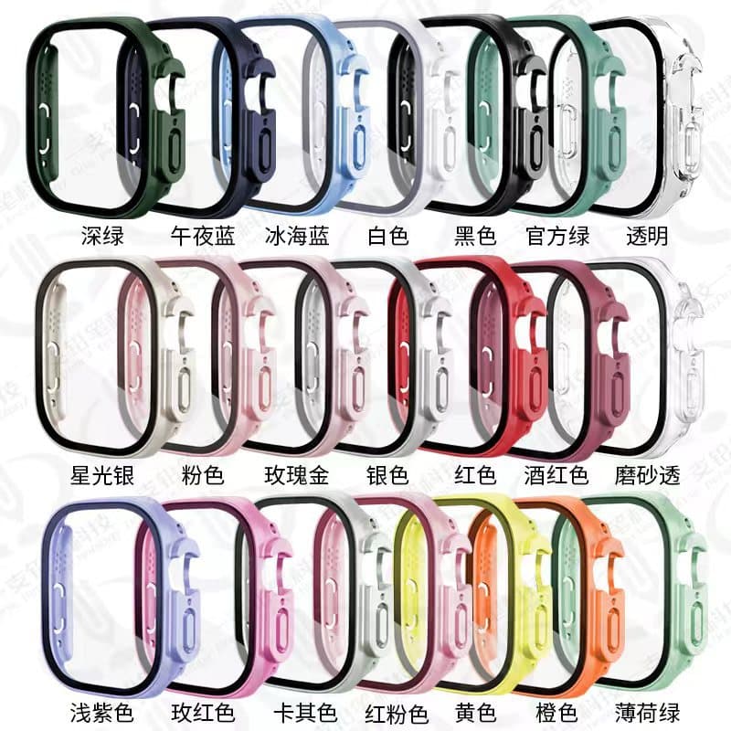 Compatible with Apple Apple Watch Protective Case, Tempered Film PC Integrated Shell for iWatch 11 Watch Case