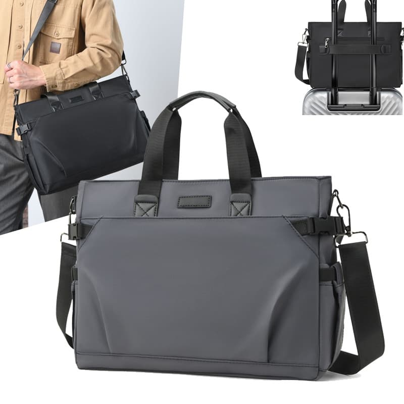 New Men's Oxford Fabric Waterproof Briefcase, Large Capacity Crossbody Shoulder Bag, Versatile Commuter Bag