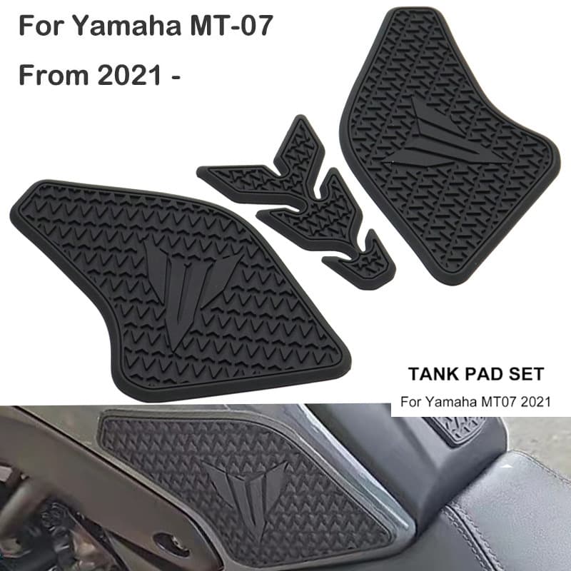 Compatible with Yamaha MT-07 Motorcycle Fishbone Tank Pad Anti-Slip Fuel Tank Sticker MT07 Side Decal 21-23