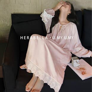 Cross-border Exclusive European and American Brand Round Neck Long Pure Color Pullover Sleep Dress for Women, Casual Silk Cotton Homewear Wholesale