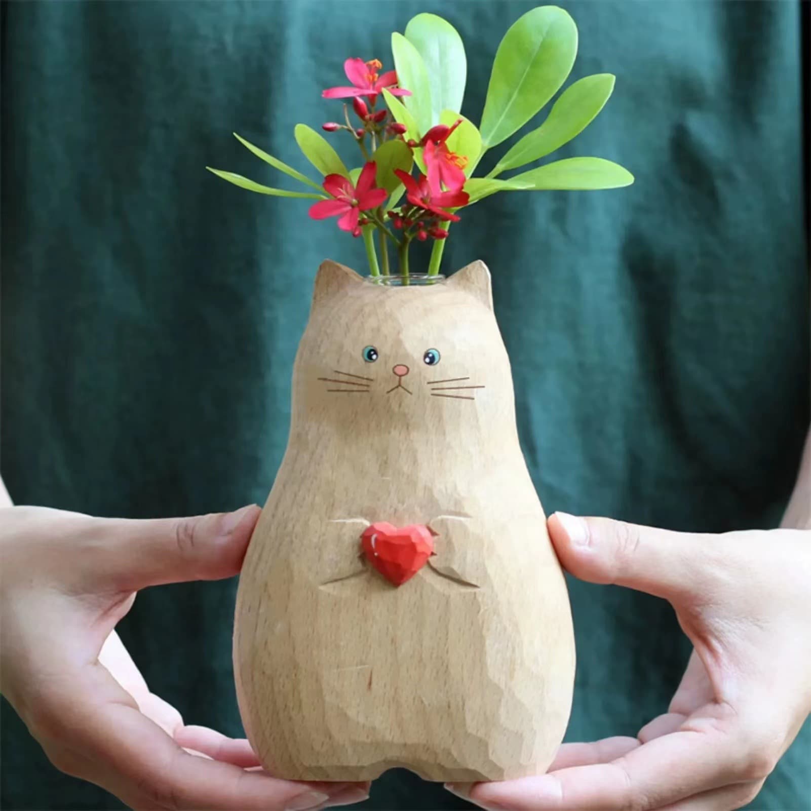 Cross-border new product Handmade cat vase love cat vase decoration resin crafts cat lover gift
