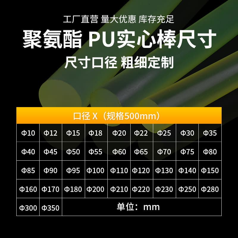 Polyurethane rod, imported urethane rod, high hardness PU solid rod, anti-static ox tendon rod, TPU rod, polyurethane