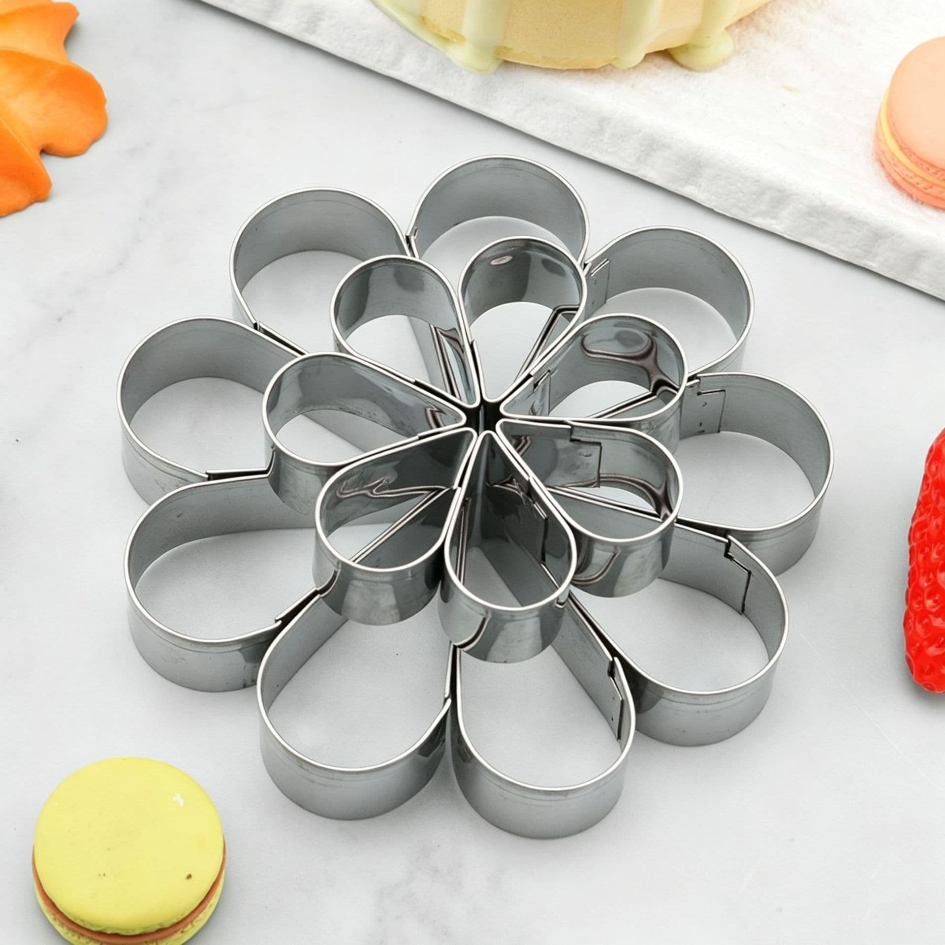 In Stock Stainless Steel Cookie Cutter Heart Drop Shape Mold Heart-Shaped Biscuit Fondant Bread Vegetable Fruit Cutter