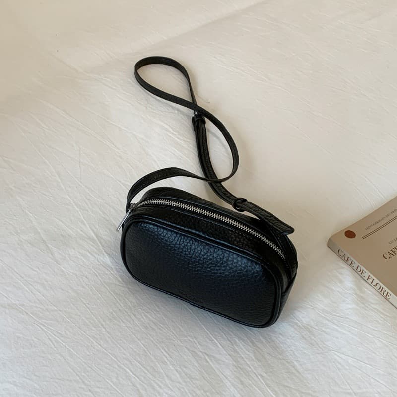 Korean Style Lychee Pattern Mini Bag for Women 2025 New Soft Leather Phone Bag Casual Crossbody Bag Small Bag for Going Out