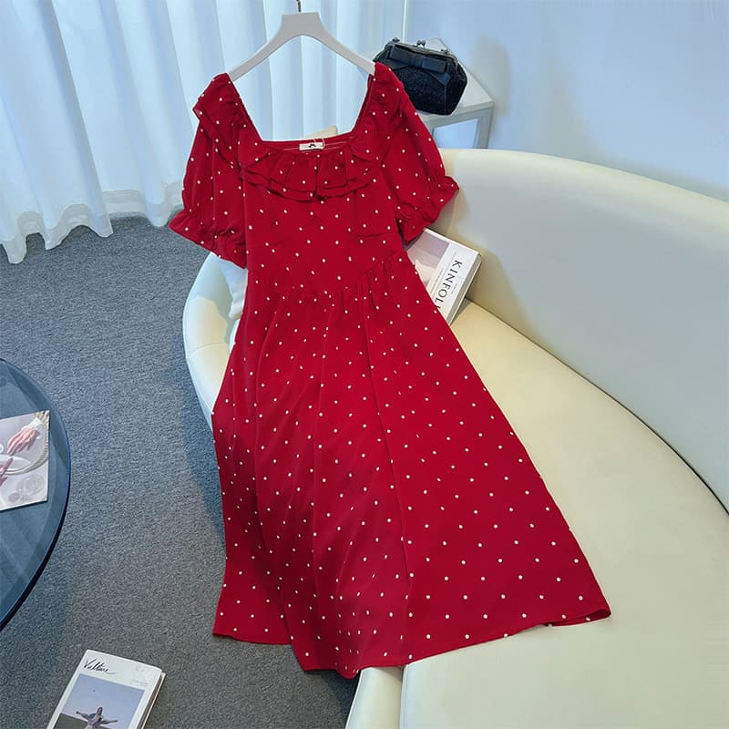 130-350 lbs Plus Size Women's Hong Kong Style Retro Floral Dress Summer New Waist-Slimming