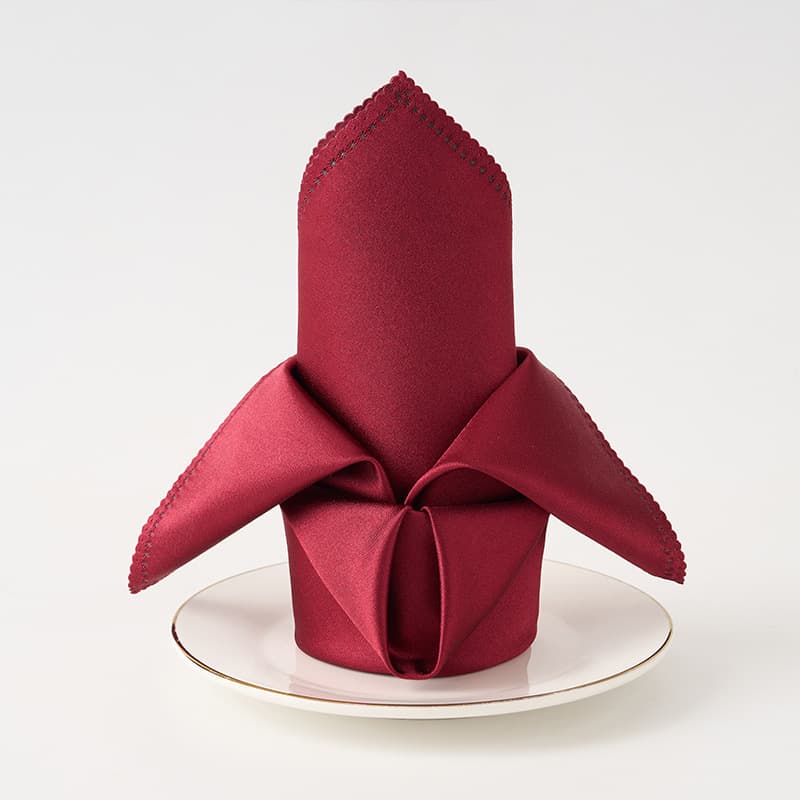 Hotel Restaurant Banquet Napkin Cloth Satin Smooth Napkin Folding Jacquard Satin Napkin