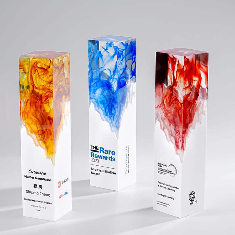 Creative resin trophy custom-made high-end polystone outstanding employee annual meeting awards landscape ink Chinese style honor trophy