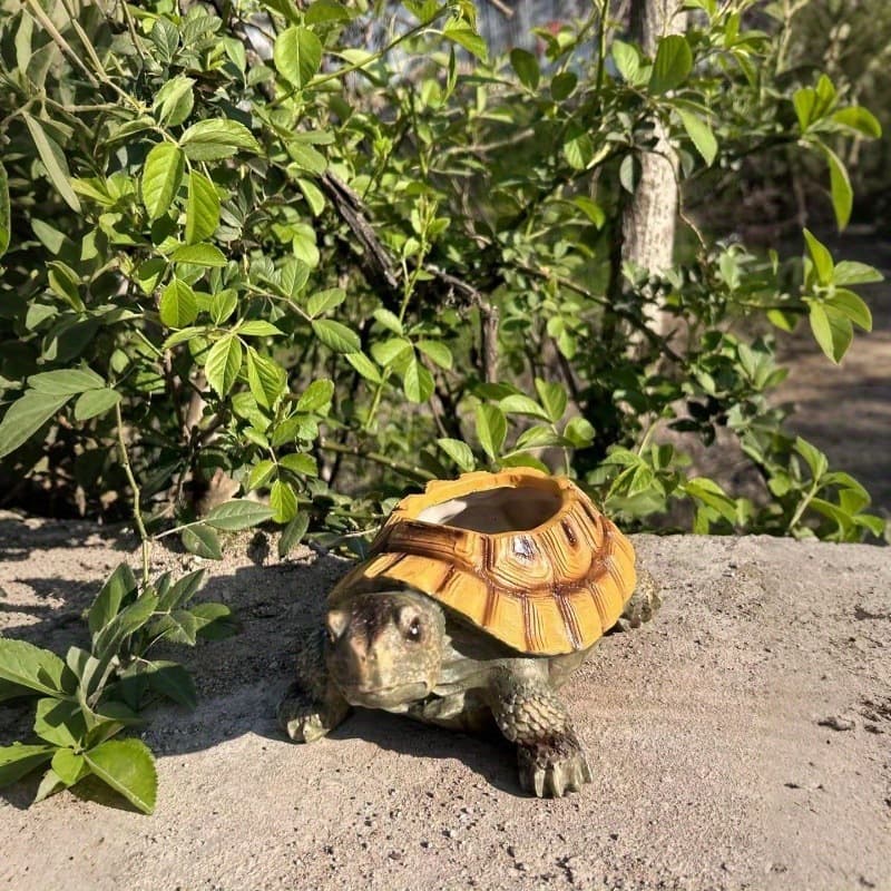 Cross-border New Turtle Flowerpot Resin Ornament for Outdoor Garden Yard Landscaping and Animal Decor