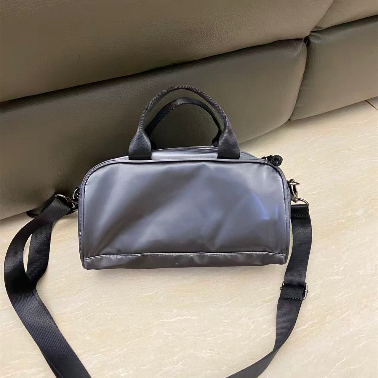 Mini bowling bag, nylon twill fabric, small tote bag, fashionable crossbody bag, small handbag, cross-border shipping