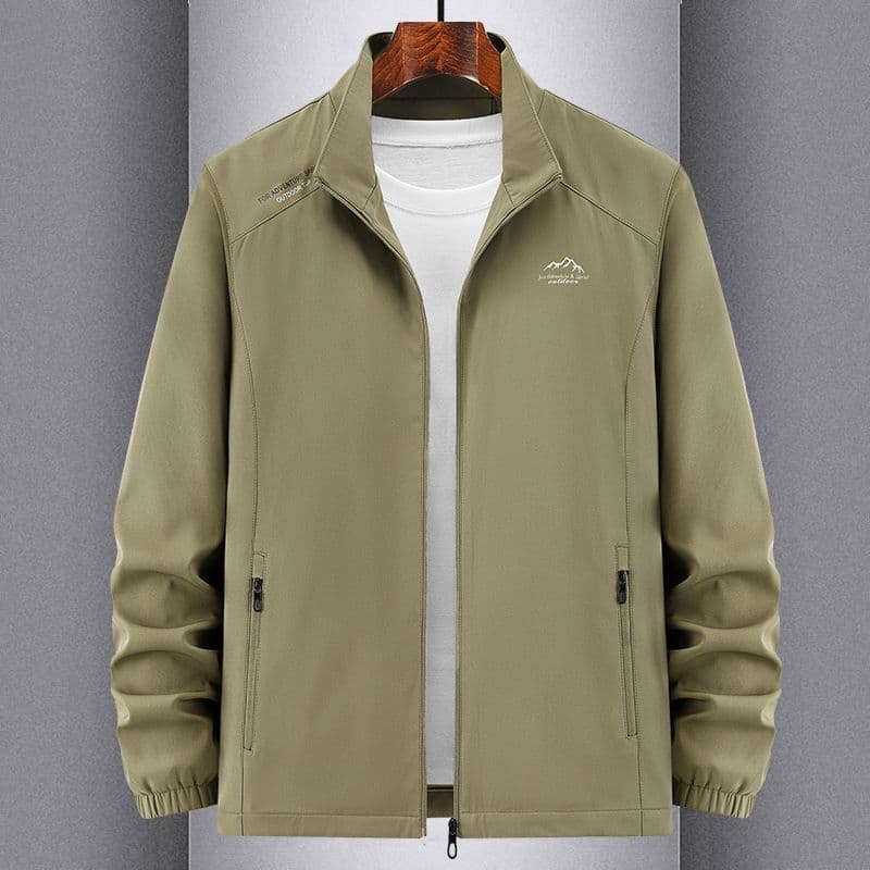 Men's Outdoor Windproof and Waterproof Jacket for Spring and Autumn - Stand Collar Jacket, Sporty and Casual Men's Autumn Outerwear