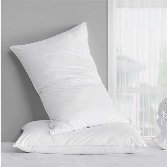 Nantong Pure Cotton Feather Down High Elasticity Pillow Five-Star Hotel Plain Pillow Core Pure Cotton Fabric Pillow Core Drop Shipping