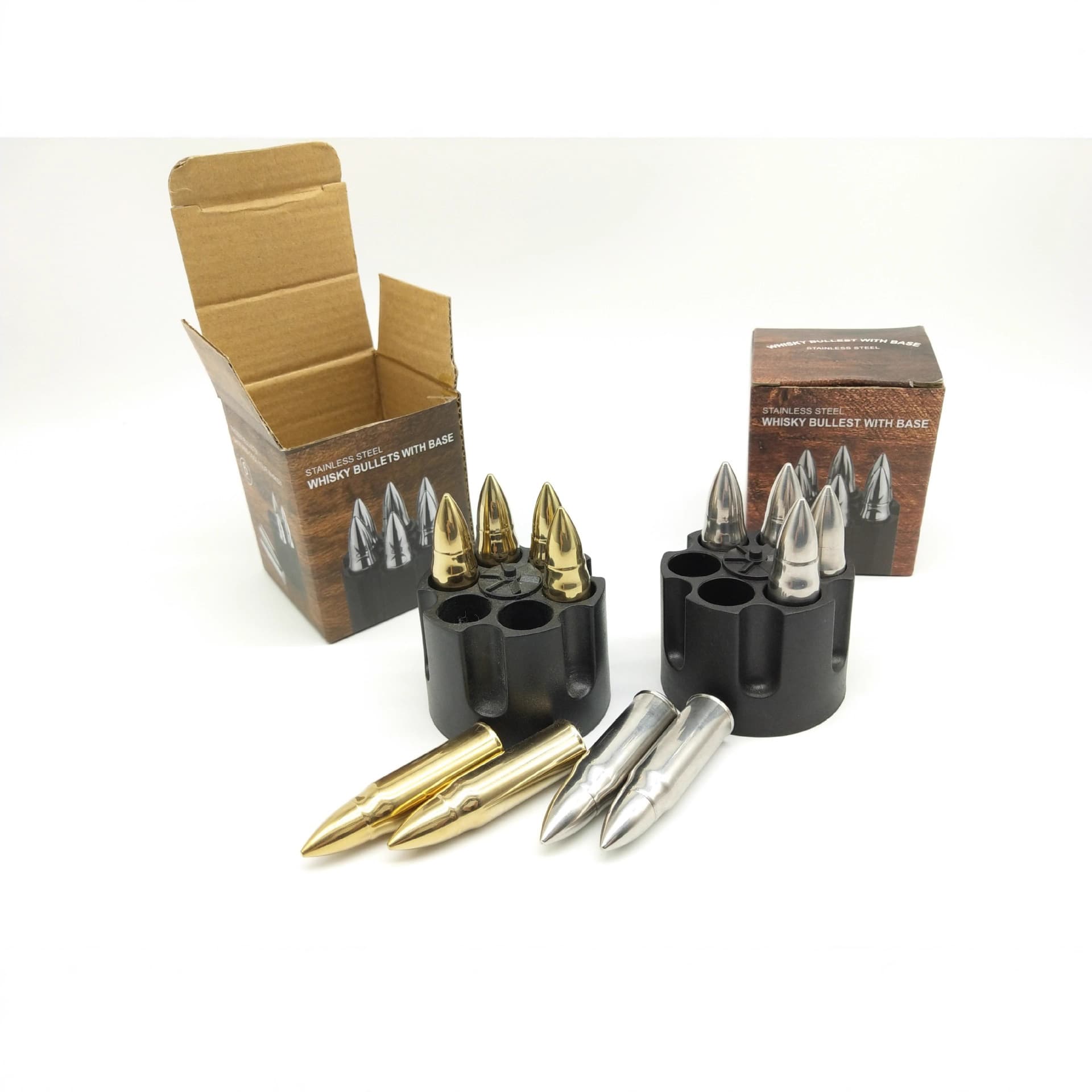 Factory stock wholesale stainless steel bullet ice cubes, golden red wine whiskey chilling stones