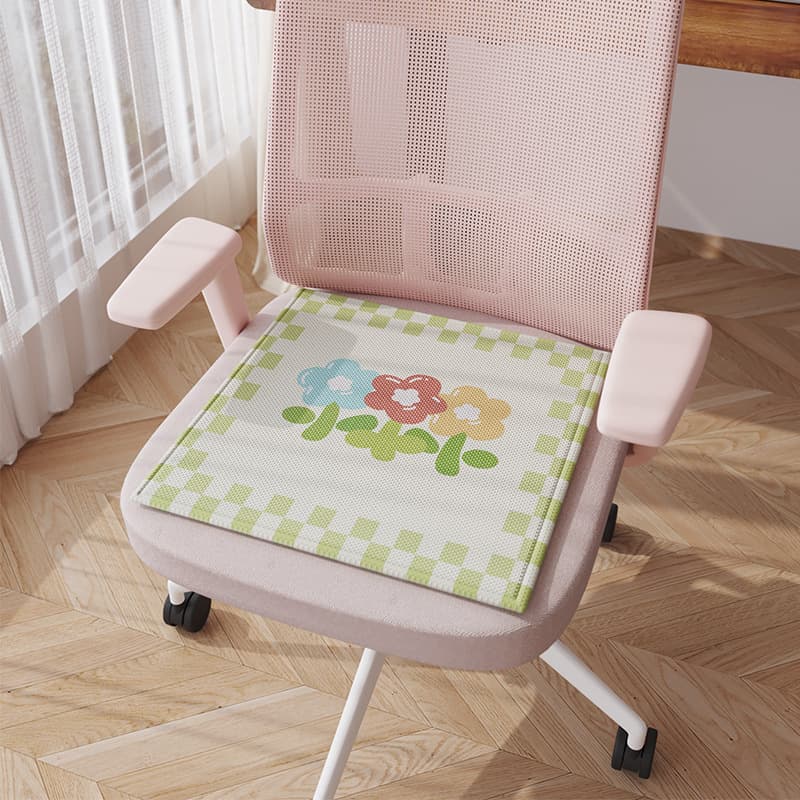 Summer Ice Silk Seat Cushion for Office Chair, Breathable Non-Slip Cooling Mat for Long Sitting, Chair Pad