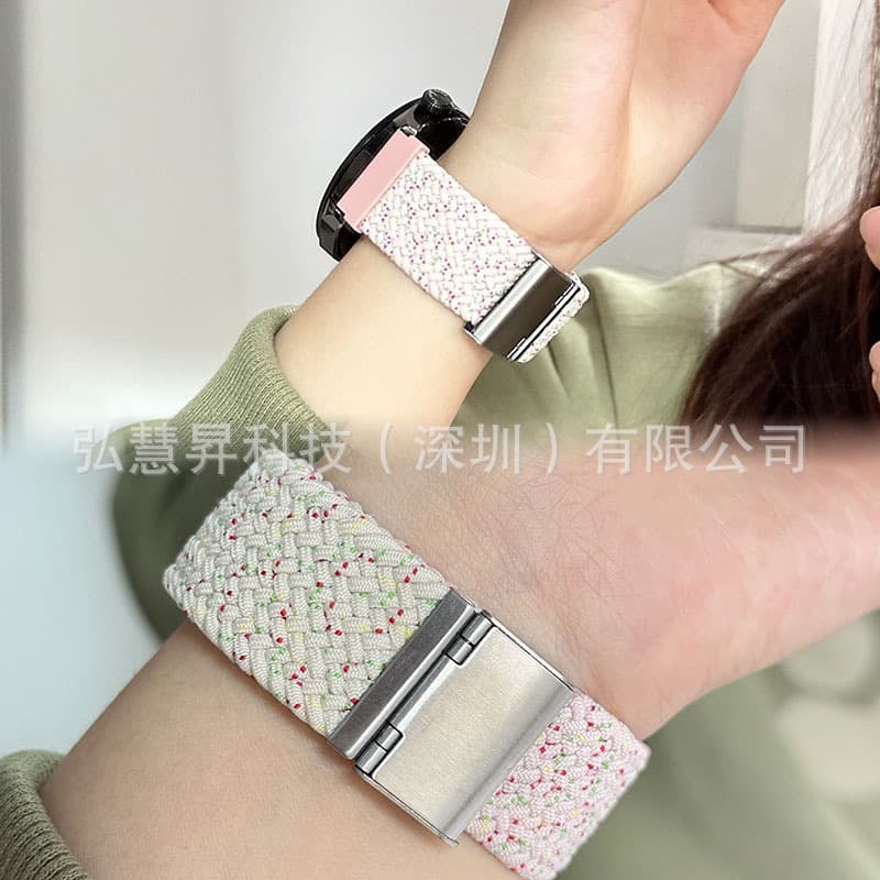 Compatible with Huawei GT4/GT3, Samsung, Apple Watch 4, Braided Buckle 2/Buds, Honor GS3/4 Two-Tone Wristband