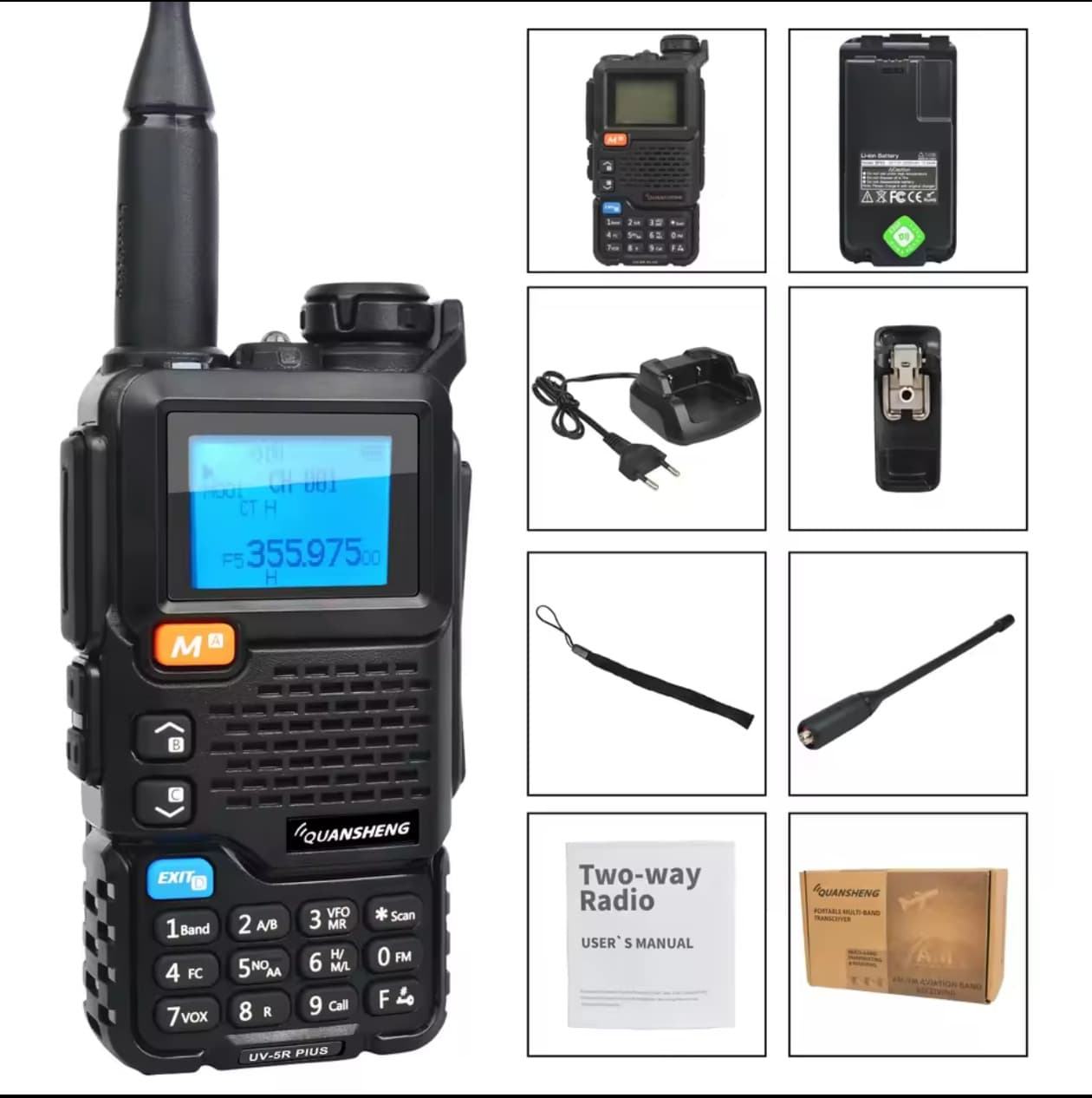 UV-5R Plus Upgraded Civilian Walkie Talkie Outdoor Wireless High Power Vehicle Handheld FM Two-Way Radio
