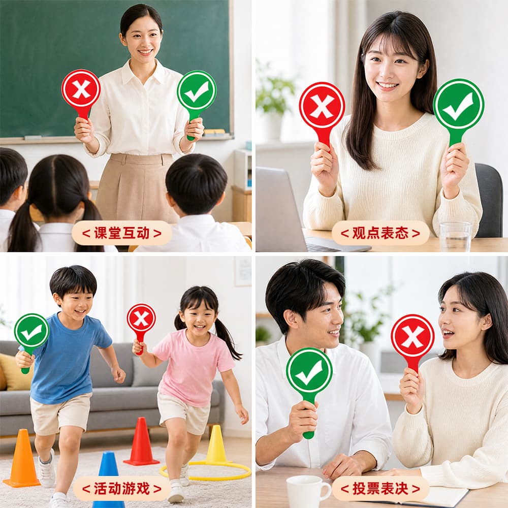 Right/Wrong Handheld Sign Double-Sided Y Pattern Travel Transition Photo Prop Food Review Sign with Cross and Check Mark