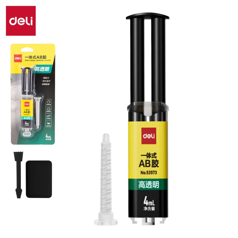 Deli 53573 Universal AB Epoxy Adhesive Multi-Purpose Strong Bond for Plastic, Metal, Leather, Wood