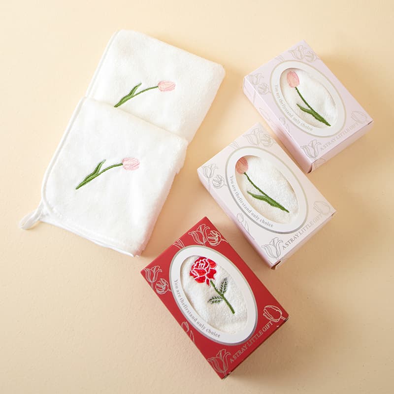 Cross-Border Souvenir Tulip Square Towel, Small Hand Towel, Boxed Set, Wedding Return Gift, Product Drop Shipping