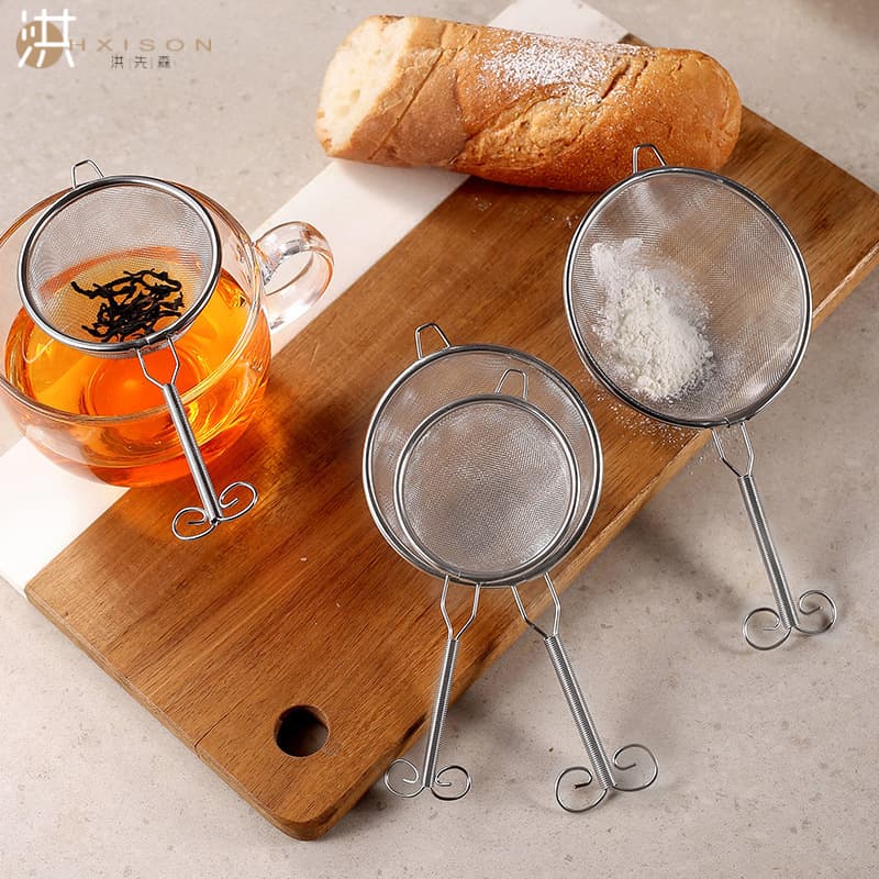304 Stainless Steel Flour Sieve, Skimmer for Home Use, Slag Filter Mesh, Creative Matcha Flour Sieve, Flour Sifter