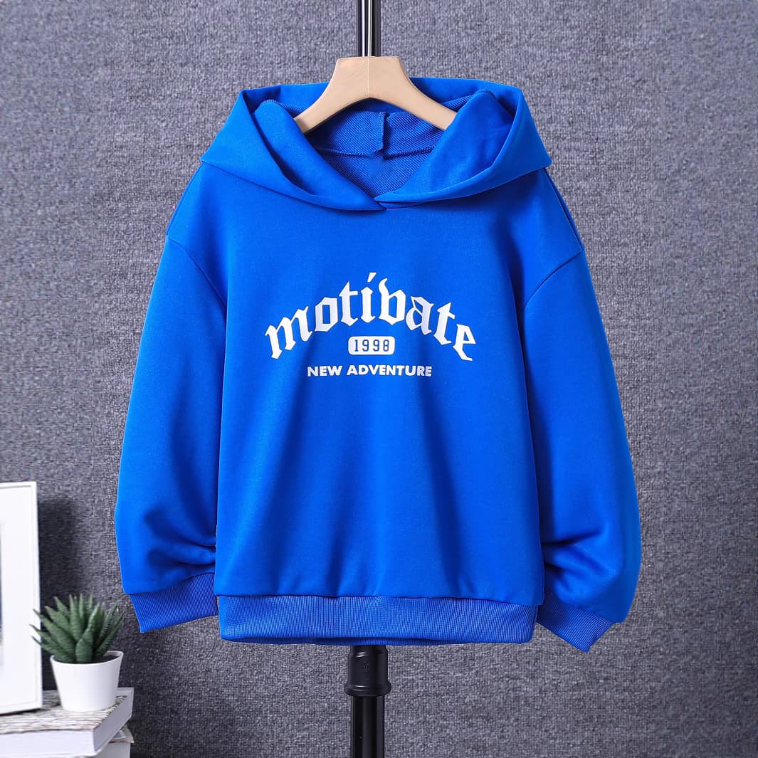 Fashionable boys' sweatshirt hooded letter print Korean style trendy children's spring and autumn pullover long-sleeved T-shirt top