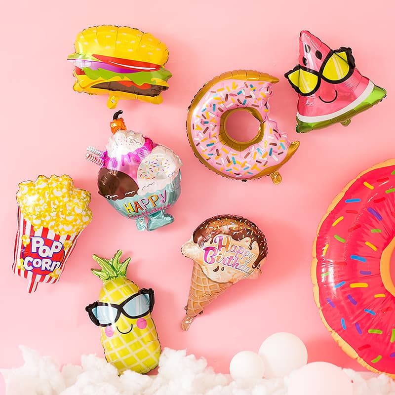 Donut Ice Cream Baby Birthday Decoration Graduation Children Aluminum Foil Balloon Dessert Party Photo Prop