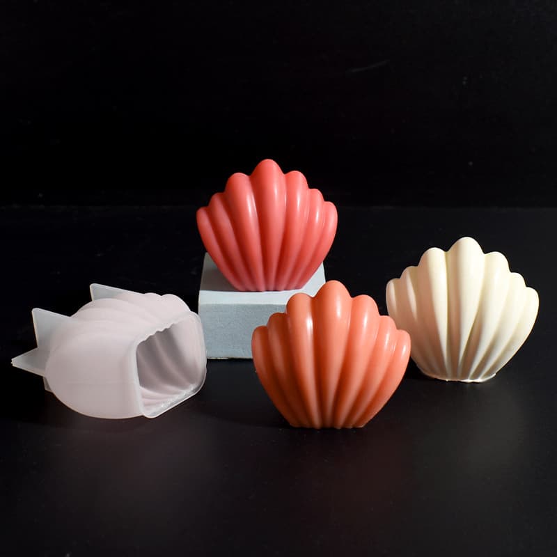 New Shell Candle Mold Irregular Fan-shaped 3D Shell Plaster Mirror Scallop Decoration Silicone Mold