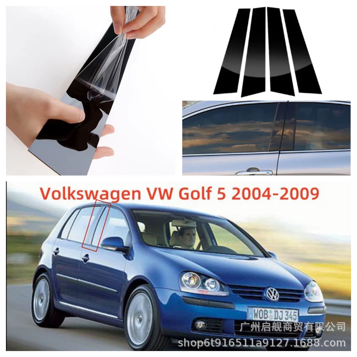 Glossy Black Window Pillar Trim for Volkswagen Golf Cross Golf 4 5 6 7 8 MK6 Golf Sportsvan
