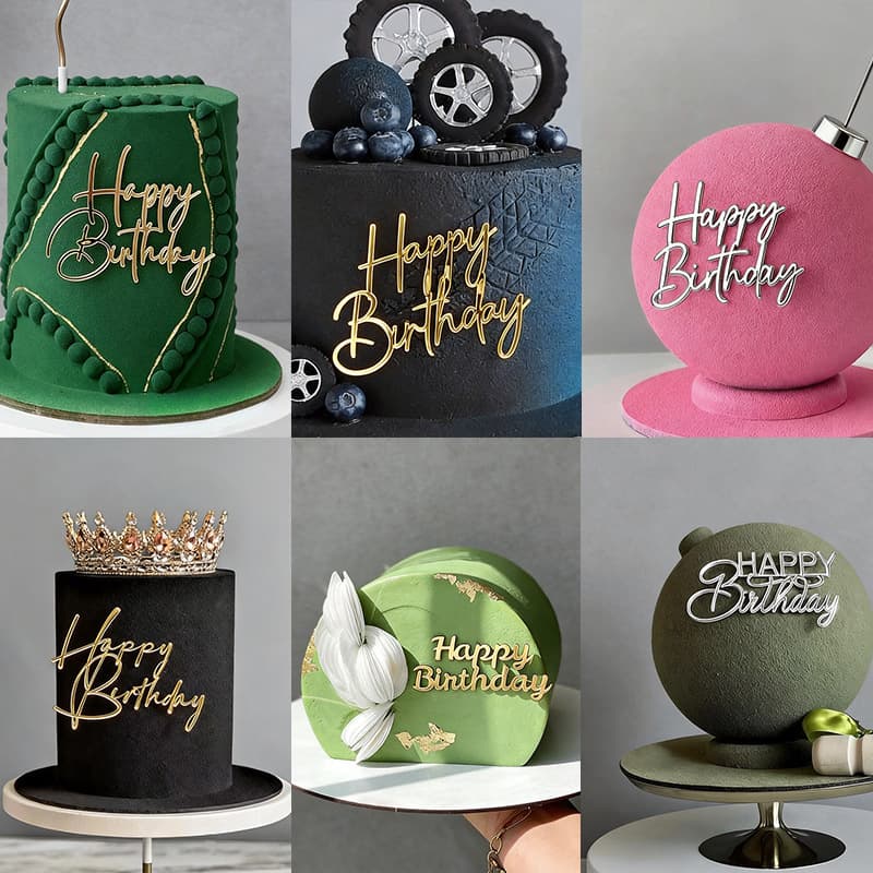 Cross-border ins style happy birthday cake decoration acrylic decoration happy birthday acrylic