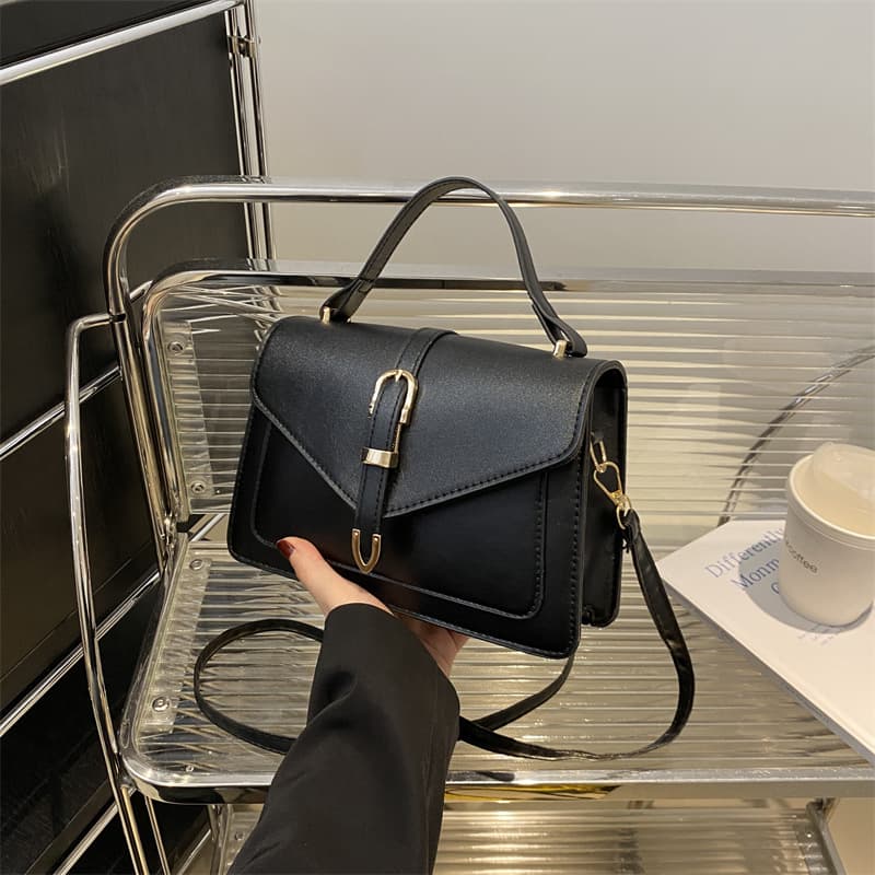 Women's Bag Solid Color PU Metal Lock Cross-Border Envelope Bag Minimalist Versatile Shoulder Bag Crossbody Bag Handbag Small Square Bag
