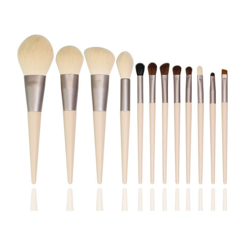 Cross-border Hot-selling Morandi 12-Piece Makeup Brush Set Eyeshadow Brush Imitation Animal Hair Powder Brush Beauty Tools