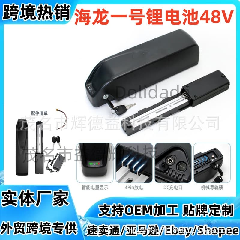 Cross-border wholesale Hailong One 48V mountain bike Ebike moped power battery 18650 lithium ion