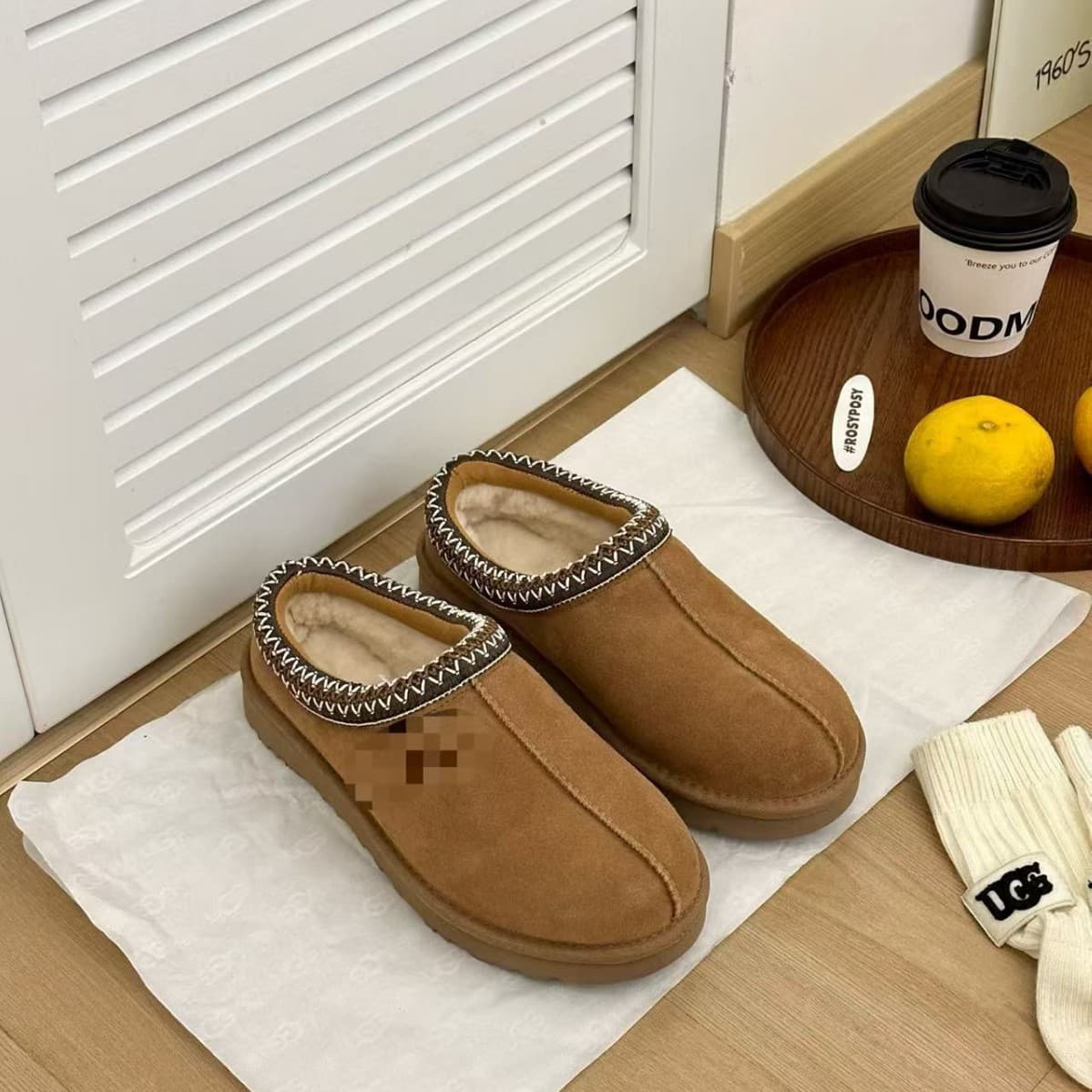 2025 New UG Snow Boots Cross-Border Ethnic Style Thin Sole Snow Boots Couple Cotton Slippers Closed-Toe Men's Shoes Trendy
