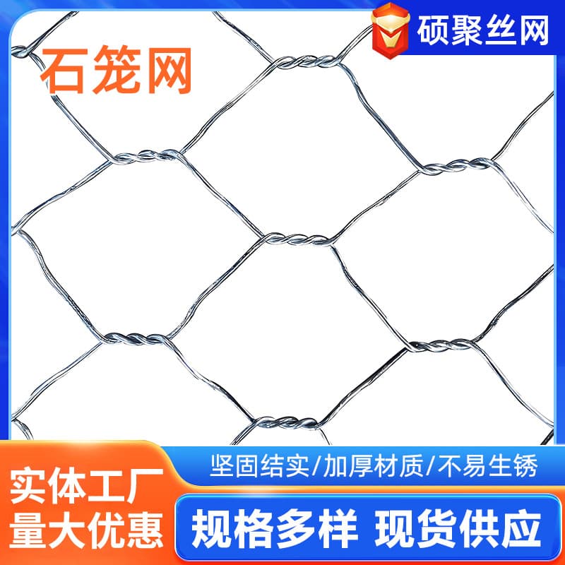 Hexagonal Twist Mesh Hydraulic Engineering Soil Stabilization Slope Protection Lead Wire Cage Ecological Flood Control Slope Protection River Stone Cage Net