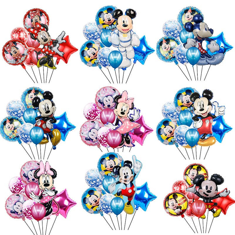 Cross-border new cartoon style Mickey and Minnie aluminum film balloons birthday party party decoration balloons