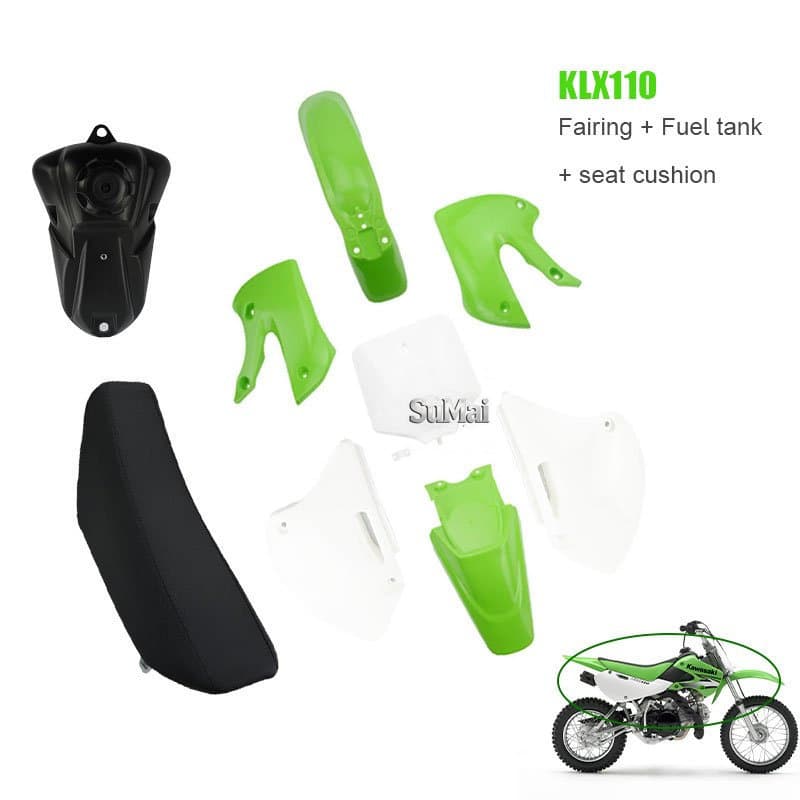 Kawasaki Off-Road Motorcycle Parts KLX110 Plastic BBR Body Shell Cover Appearance Parts Fuel Tank Seat