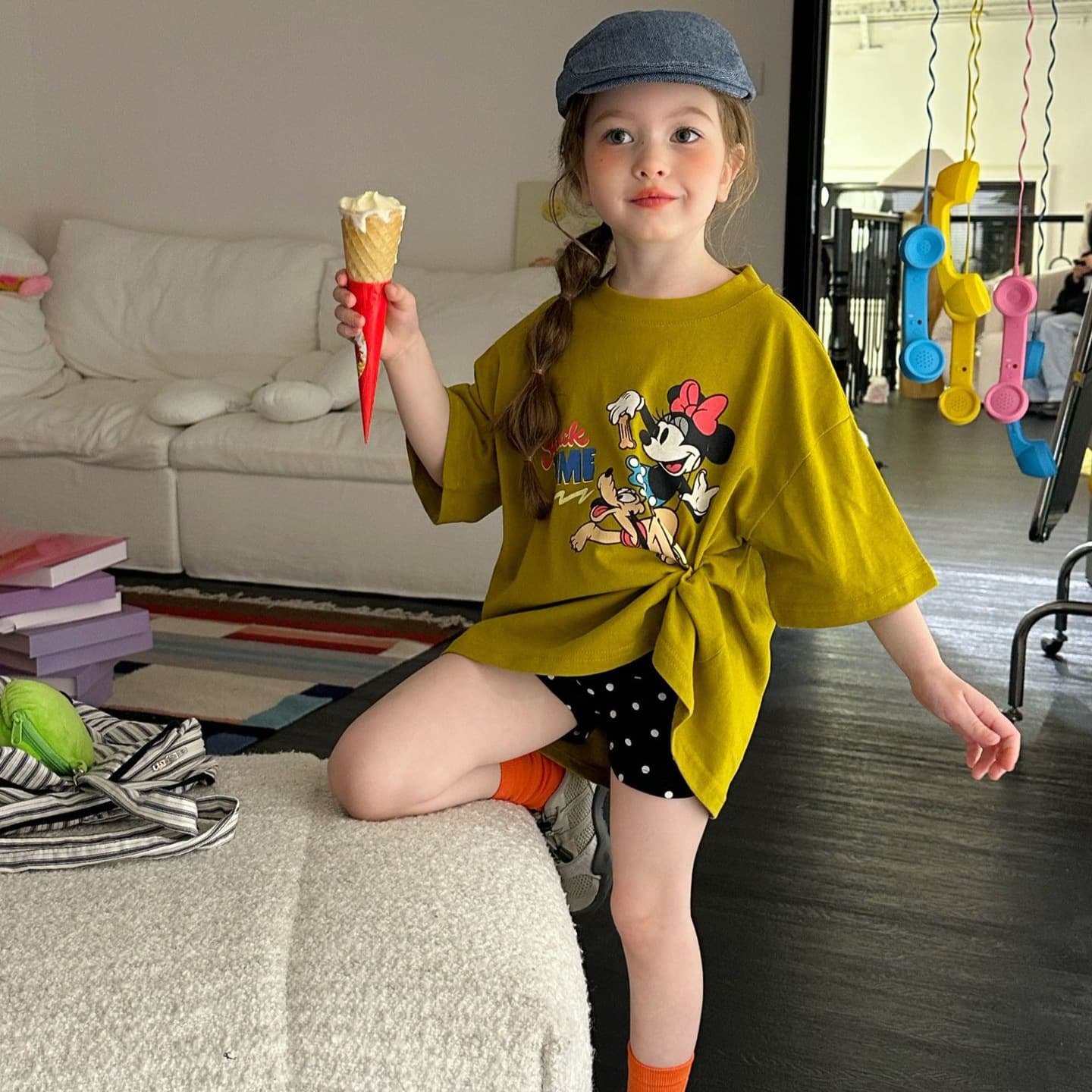 2026 new summer children's clothing Korean version girls cartoon printed large T-shirt children's short-sleeved T-shirt for small and medium-sized children