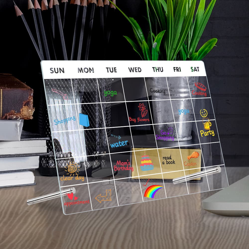 TYU300-315 3D acrylic weekly planner desktop notepad message board erasable office memo writing board