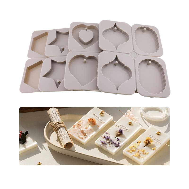 Aromatherapy Wax Candle Silicone Mold Set, Gypsum Hanging Sign Mold, Resin Drop Fragrance Hanger Material, Dried Flower Wax Sheet Model