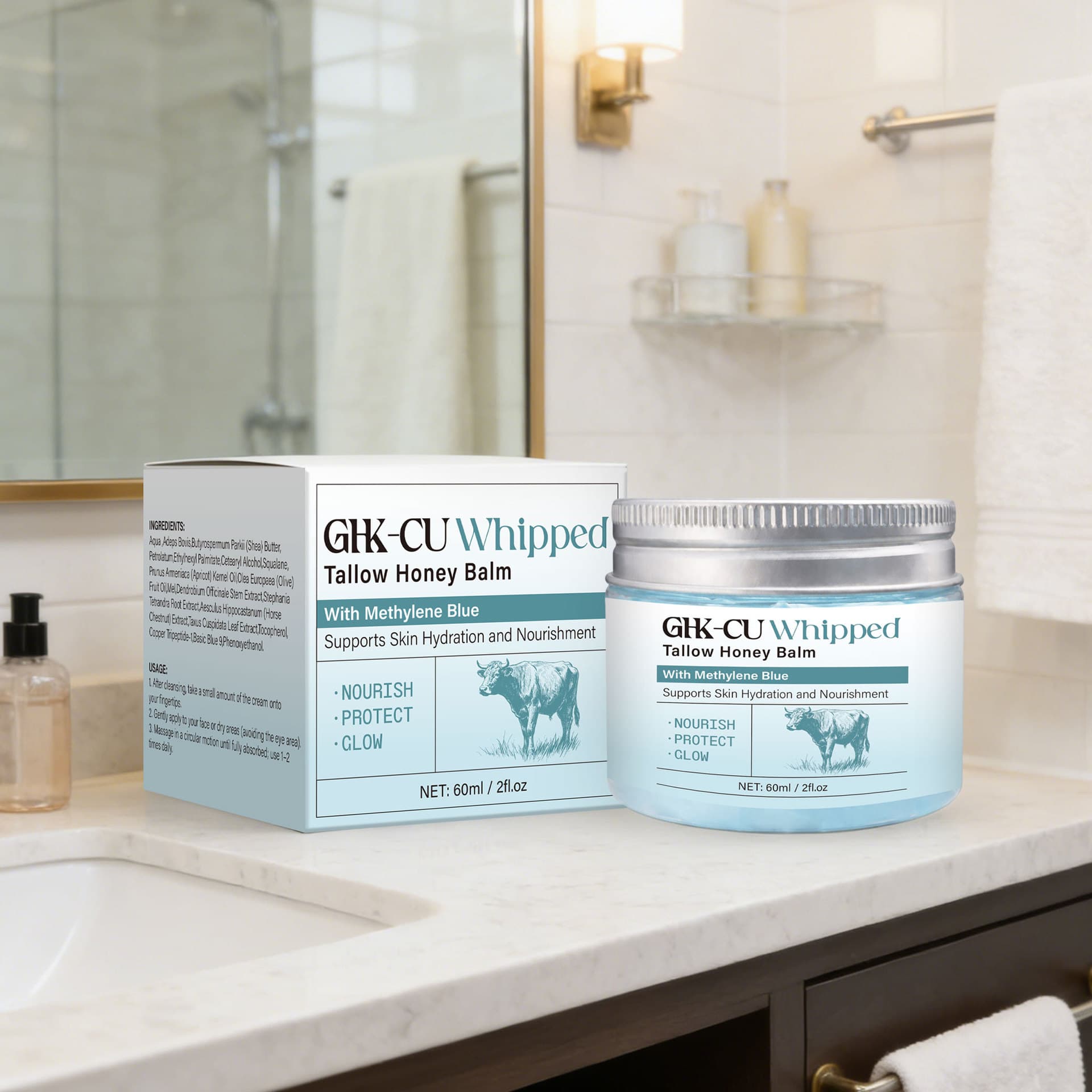 Cross Ghk-Cu Peptide Butter Honey Repair Cream 60g Ghk-Cu Whipped Neutral Packaging