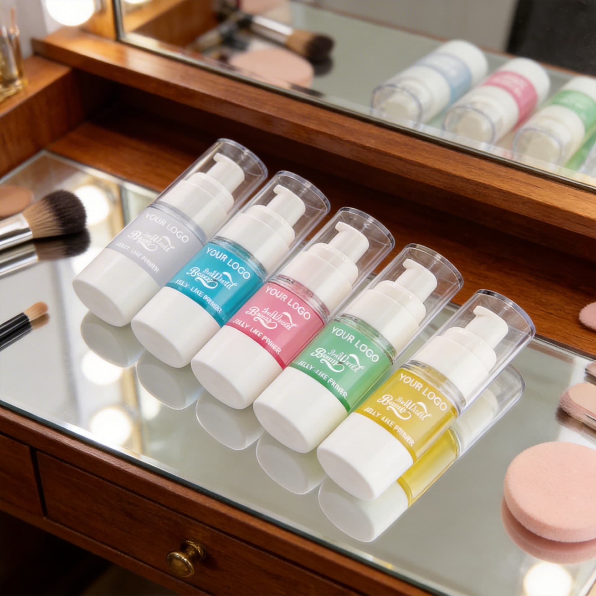 Cross-border Neutral Small Batch Printable Makeup Primer Gel Jelly Texture Soft Focus Primer for Foreign Trade