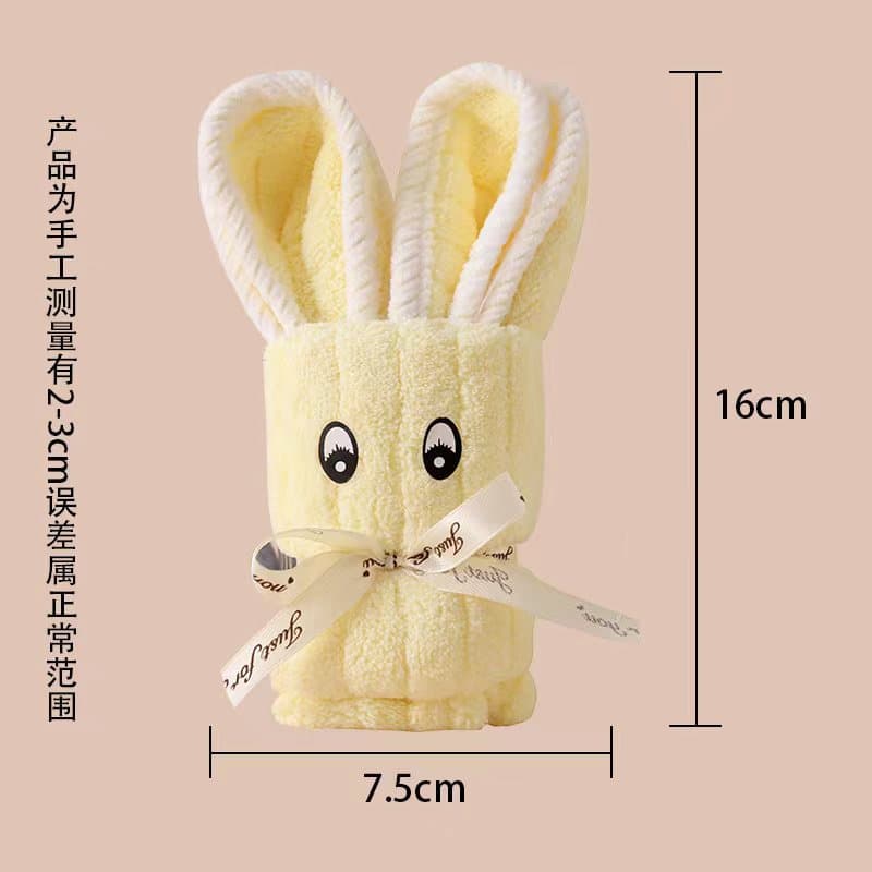 New edge-bound cute rabbit-shaped souvenir towels, coral fleece absorbent wedding events and opening ceremony small gifts.