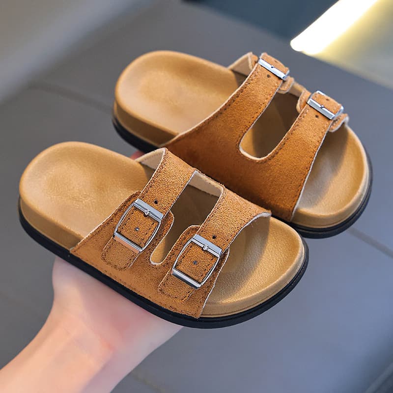 Children's Birkenstock shoes summer new outer wear home thick-soled Birkenstock parent-child half slippers lazy shoes small and medium-sized children's slippers