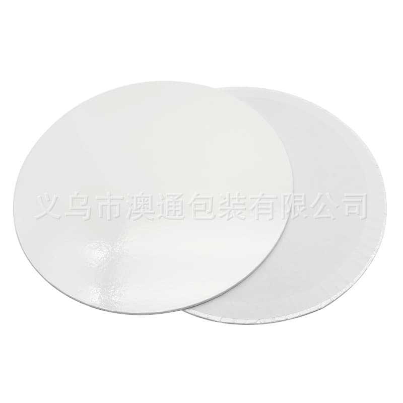 Customized white round cake base cardboard density board cake tray cake board